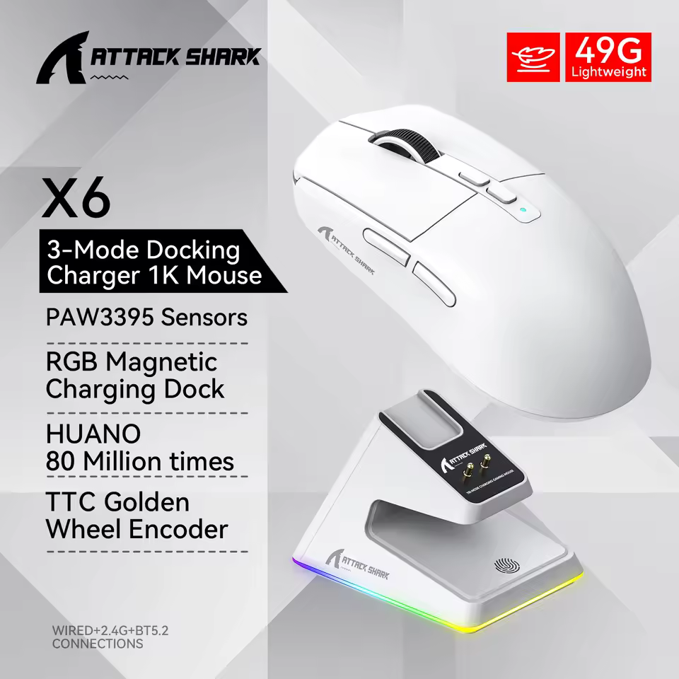 Mouse Gamer sem Fio - Attack Shark